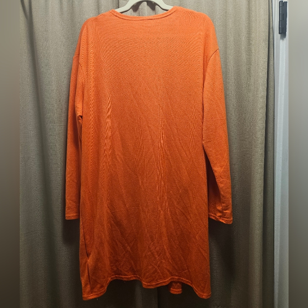 Orange Open Front Cardigan - Picture 2 of 4